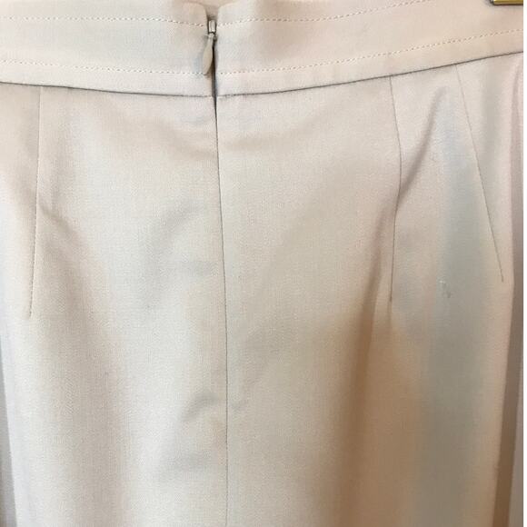 St. John Beige Wool Blend Pencil Skirt 8 - Picture 5 of 8